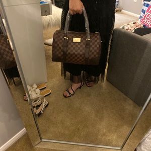 checkered boston bag